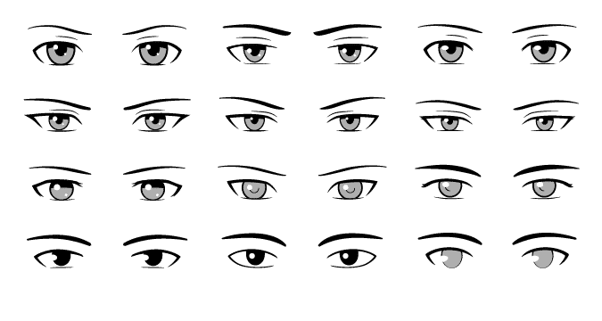 Tham khảo kiểu Vẽ Mắt Anime Nam Ngầu