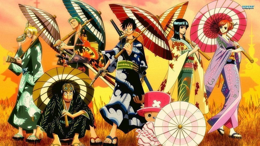 Sehen Sie sich die Sammlung schöner und lebendiger One Piece-Tapeten an