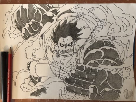 How to draw Luffy Gear 4 Snake Man step by step  One Piece  YouTube