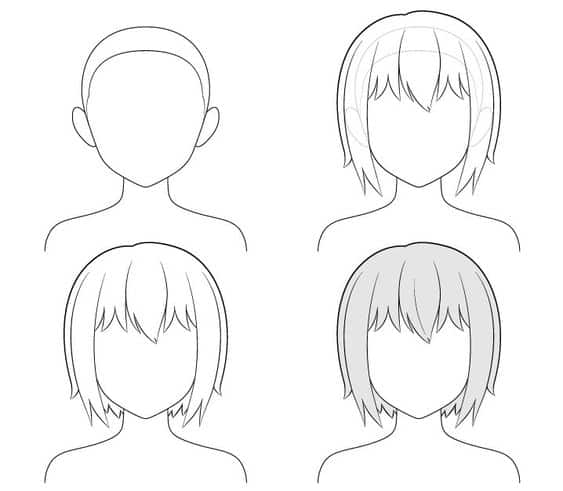 Vẽ Tóc Nữ Anime Đơn Giản Mà Đẹp ❤️ 1001 Kiểu Tóc Ngắn, Dài, Xoăn
