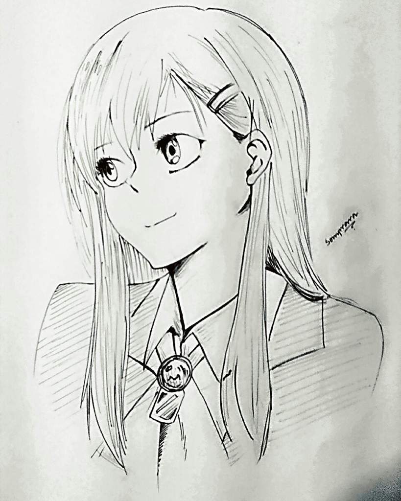 Vẽ Anime Girl giản dị vày cây viết chì cực kỳ xinh