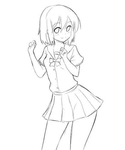 Vẽ Anime Girl đơn giản bằng bút chì
