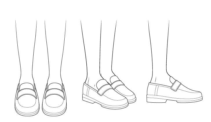 Vẽ chi tiết cho đôi giầy nữ