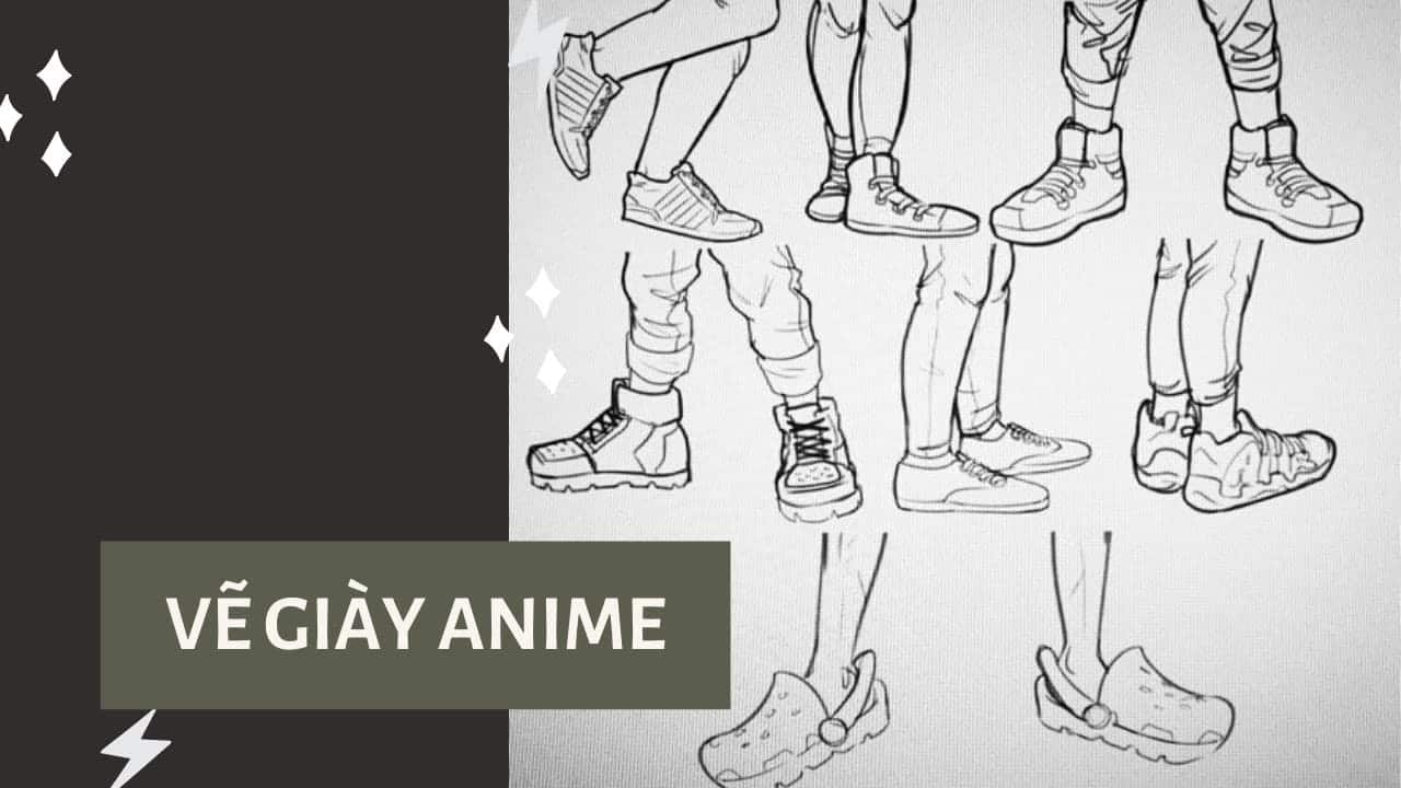 Vẽ giày Anime nam