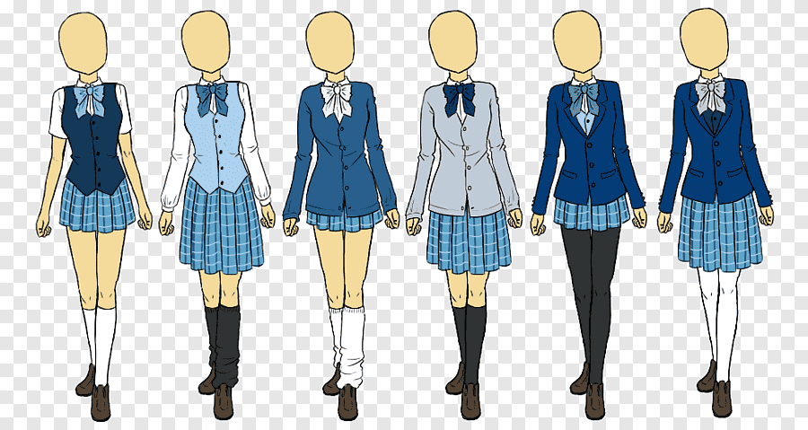 Vẽ trang phục Anime đồng phục đẹp