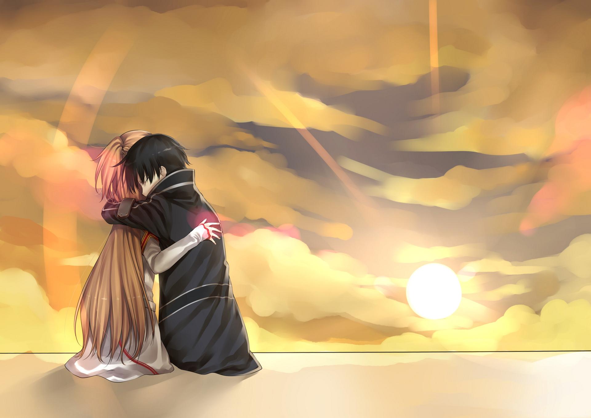 Xem bộ hình Anime hôn nhau dưới ánh hoàng hôn