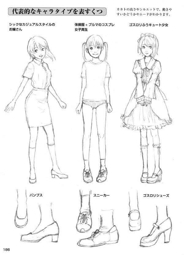 Điểm danh 10+ cách vẽ giày anime nữ nam ❤️giày cao gót, thể thao chibi