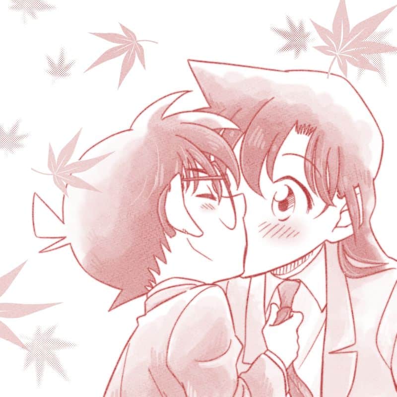 Ảnh Conan và Ran hôn nhau siêu cute dễ thương