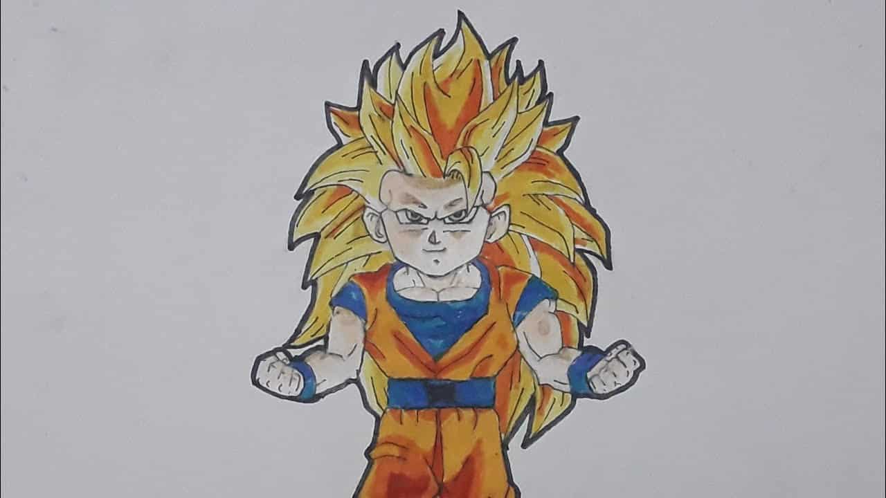 Ảnh Goku Vẽ Bằng Bút Chì Cute dễ thương