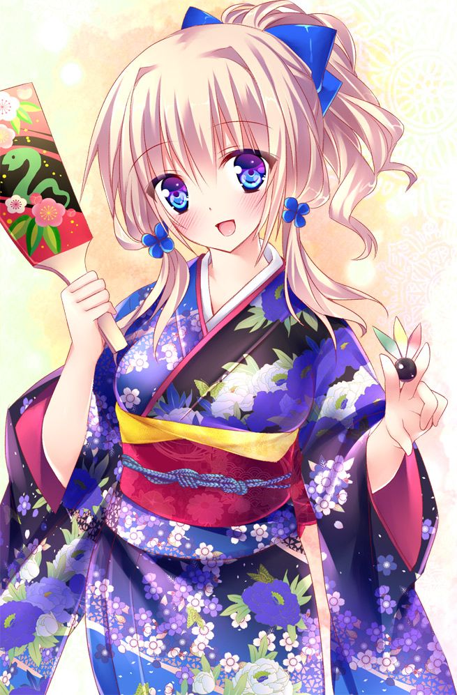 Hình Anime Cô Gái Mặc Kimono cute ngộ nghĩnh
