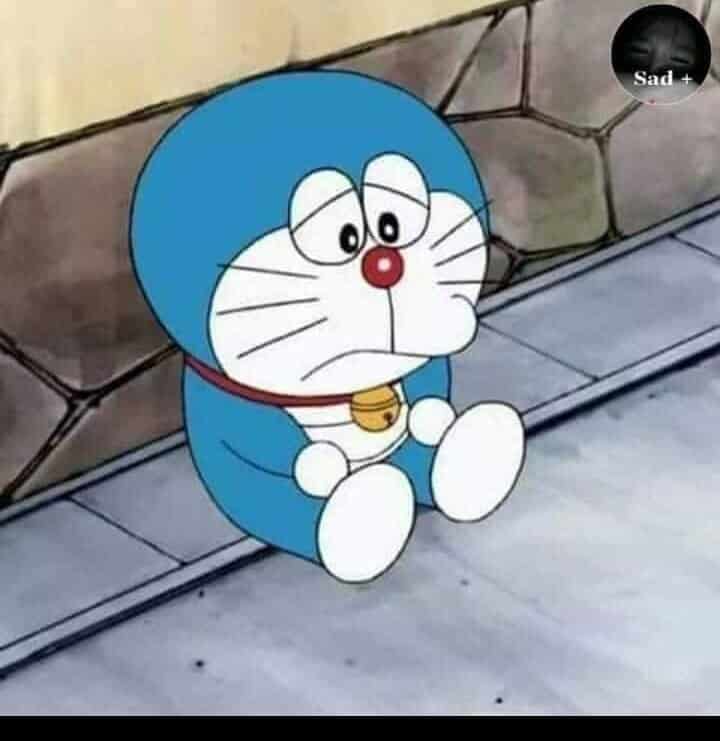 Hình Anime Doraemon buồn ỉu xìu