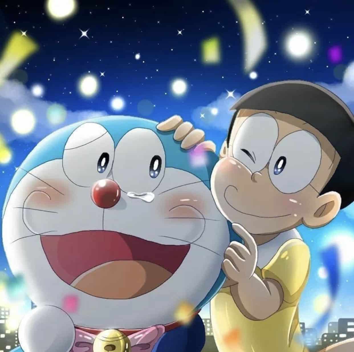 Hình Anime Doremon buồn cùng theo với Nobita