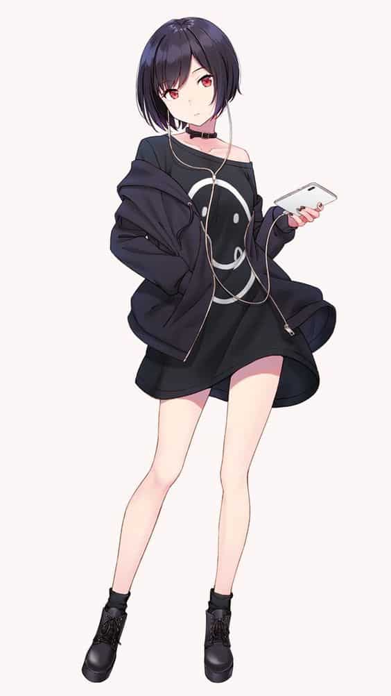 Hình Anime Girl Mặc Váy ngắn đáng yêu