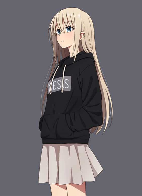 Hình Anime Girl Mặc Váy ngắn dễ thương cute