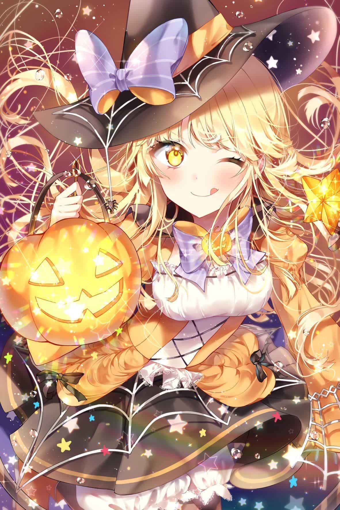 Hình Anime Halloween cô bé đáng yêu