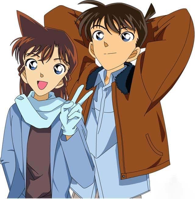 Hình Anime Kudo Shinichi và Ran siêu đáng yêu