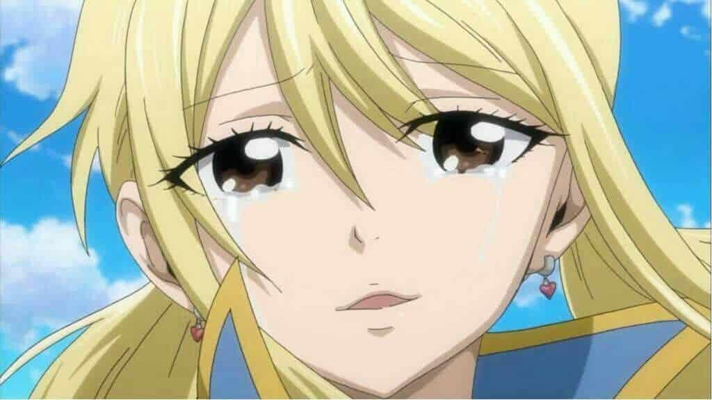 Hình Anime Lucy Fairy Tail khóc buồn