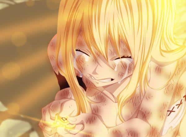 Hình Anime Lucy Fairy Tail khóc cực đau khổ