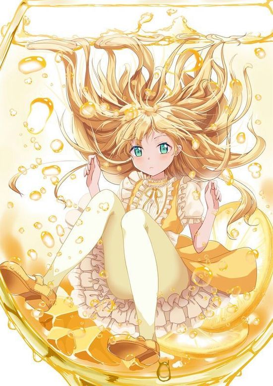 Hình Anime Màu Vàng trong lọ đẹp