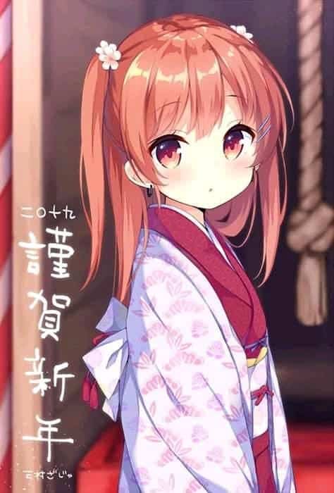 Hình Anime Nữ Mặc Kimono cực đẹp và dễ thương