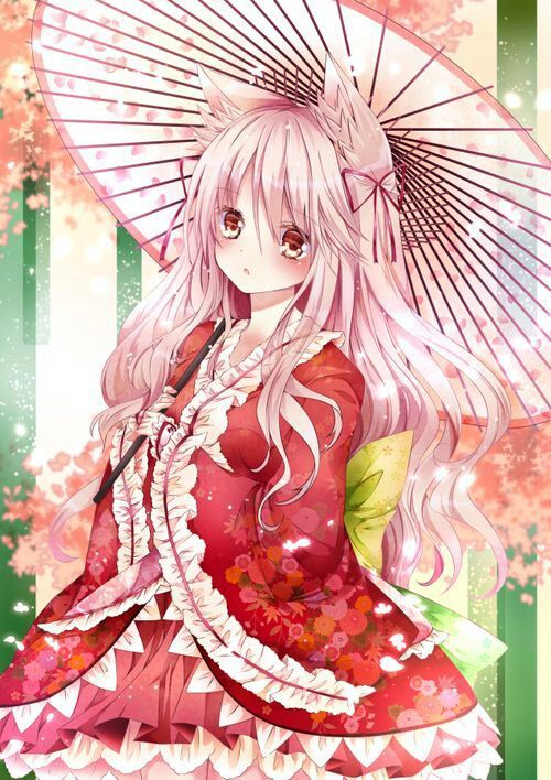 Hình Anime Nữ Mặc Kimono dễ thương
