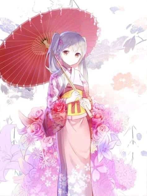 Hình Anime Nữ Mặc Kimono xinh xắn nhất