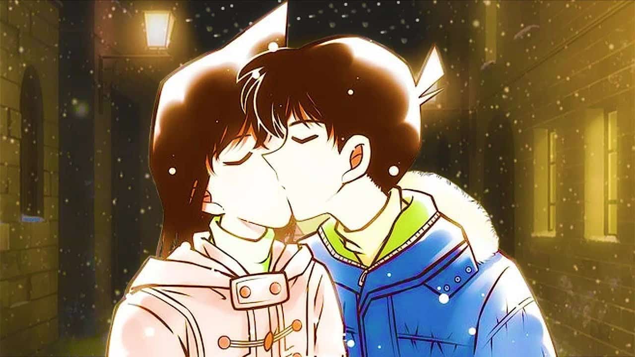 Hình Anime Shinichi và Ran hôn nhau cực đẹp