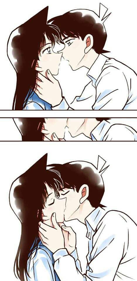 Hình Anime Shinichi và Ran hôn nhau lãng mạn đẹp nhất