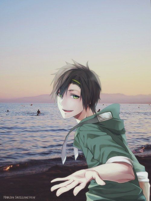 Hình Anime boy đi biển ngầu lòi