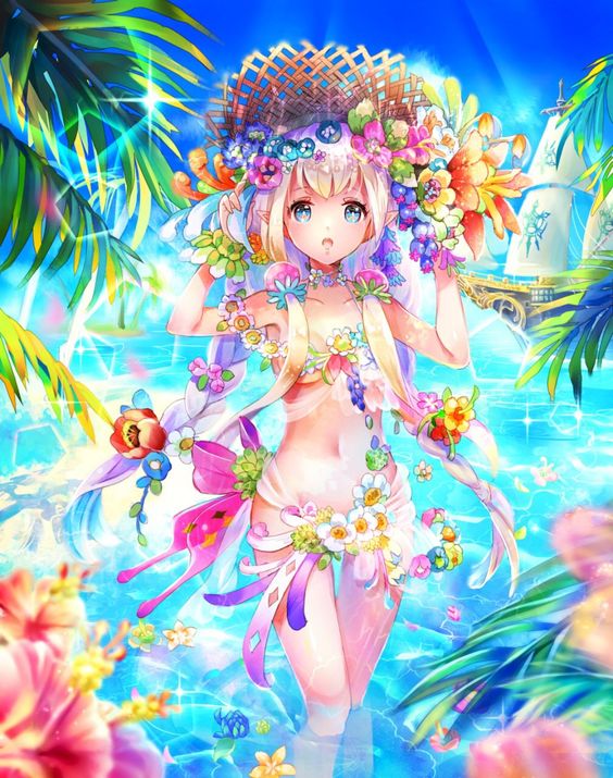 Hình Anime cô gái đi biển cực đẹp và quyến rũ