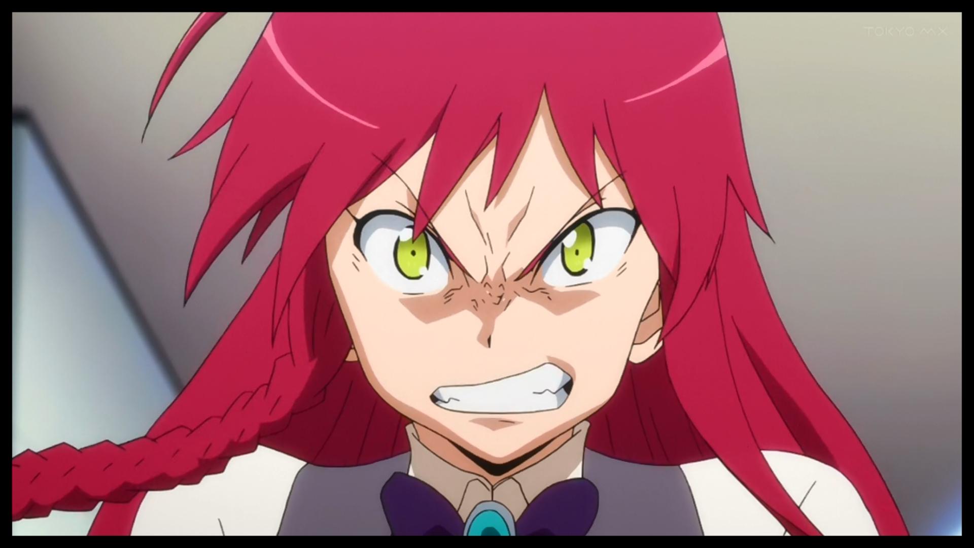 Anime-Bild eines schönen wütenden Mädchens