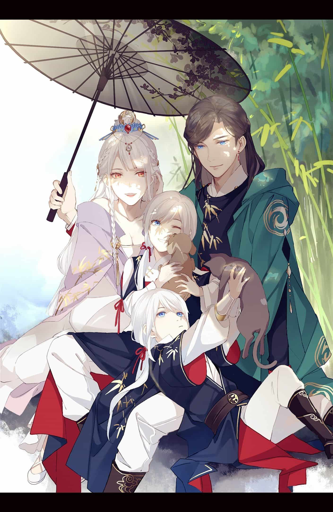 Hãy ngắm nhìn ảnh gia đình đẹp anime này để cảm nhận sự tình cảm và niềm hạnh phúc của một gia đình. Hình ảnh này đẹp đến mức nào bạn cũng sẽ muốn đặt làm hình nền điện thoại.