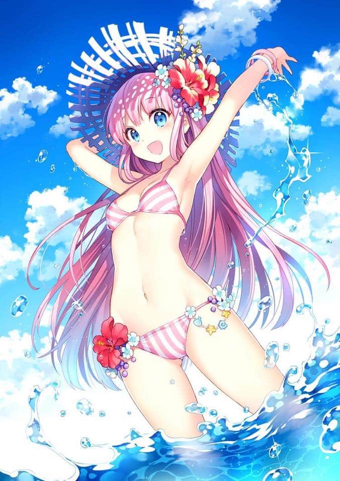 Hình Anime girl dễ thương đi biển đẹp nhất