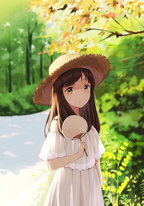 Hình Anime mùa hè cô gái dễ thương xinh đẹp