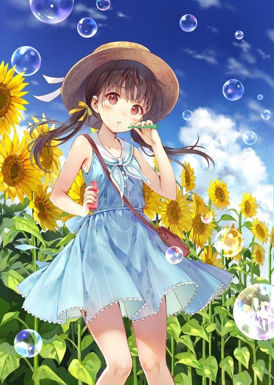 Hình Anime mùa hè girl xinh xắn dễ thương