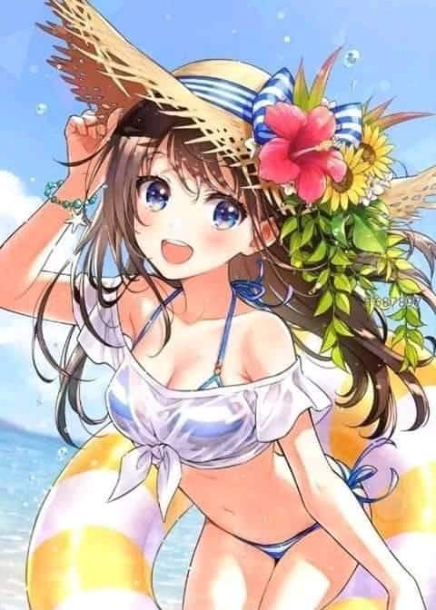 Hình Anime mùa hè hot girl xinh đẹp