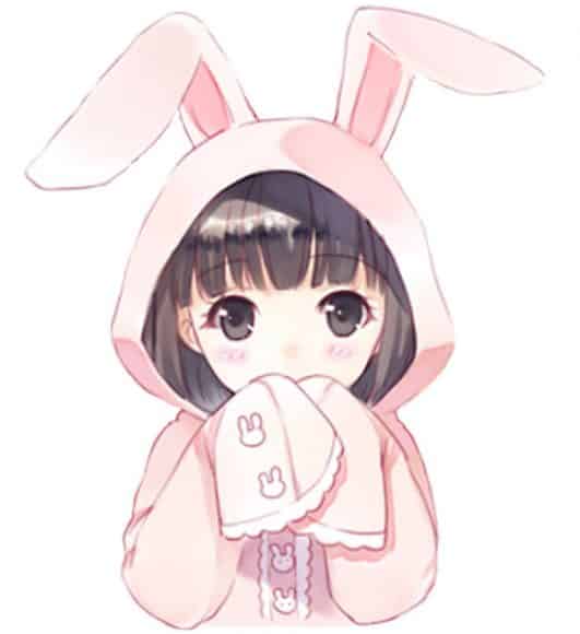 Hình Anime tai thỏ chibi cute