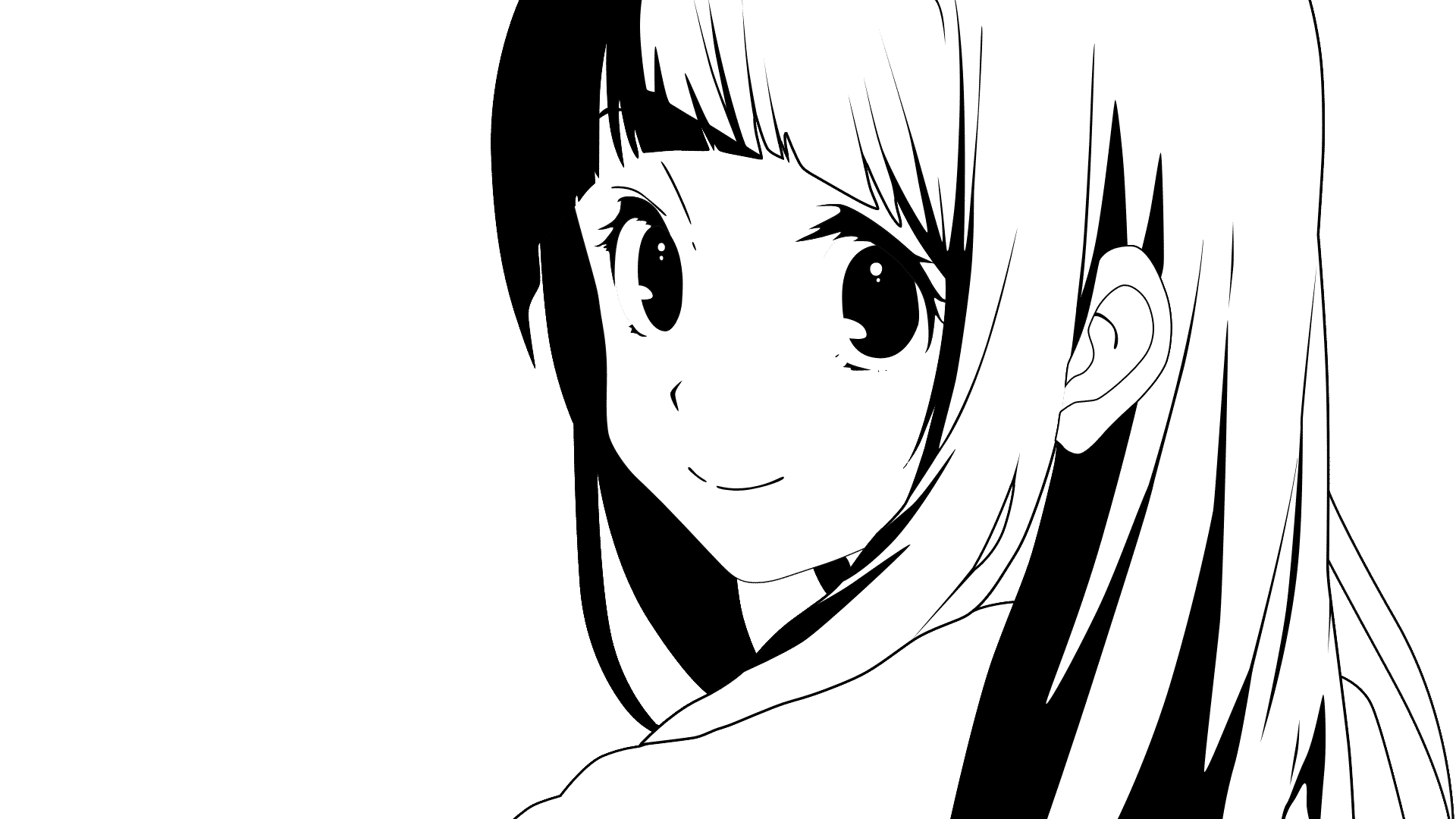 Hình Anime trắng đen cô bé dễ thương