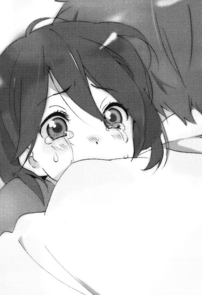 Hình Anime trắng đen khóc đẹp