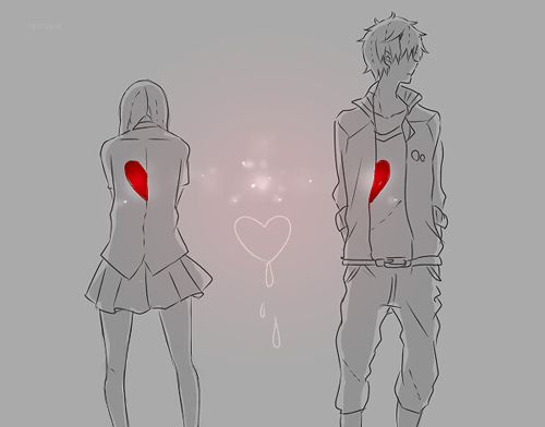Hình Cặp Đôi Anime Chia Tay tan vỡ trái tim
