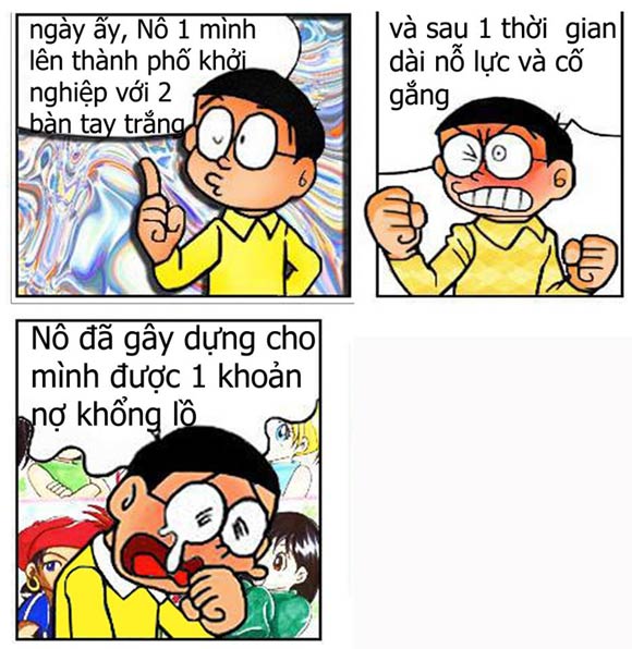 Hình Chế Nobita Buồn về nợ