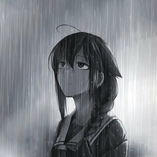 Hình Manga buồn trong mưa