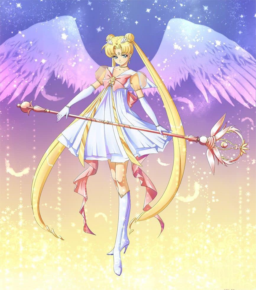 Hình Nền Anime Thủy Thủ Mặt Trăng với đôi cánh thiên thần