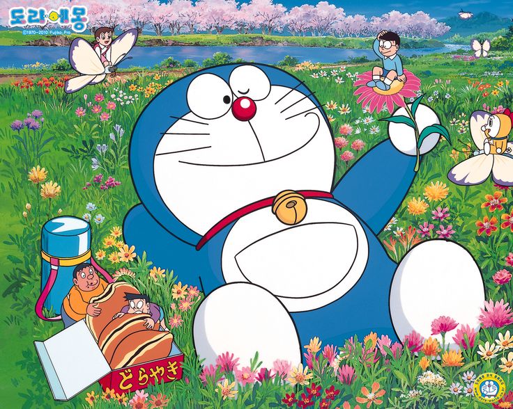 Hình Nền Doraemon cute dễ thương ở công viênn