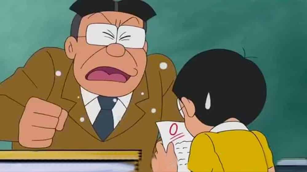 Hình Nobita Buồn Đẹp khi bị nhận điểm 0