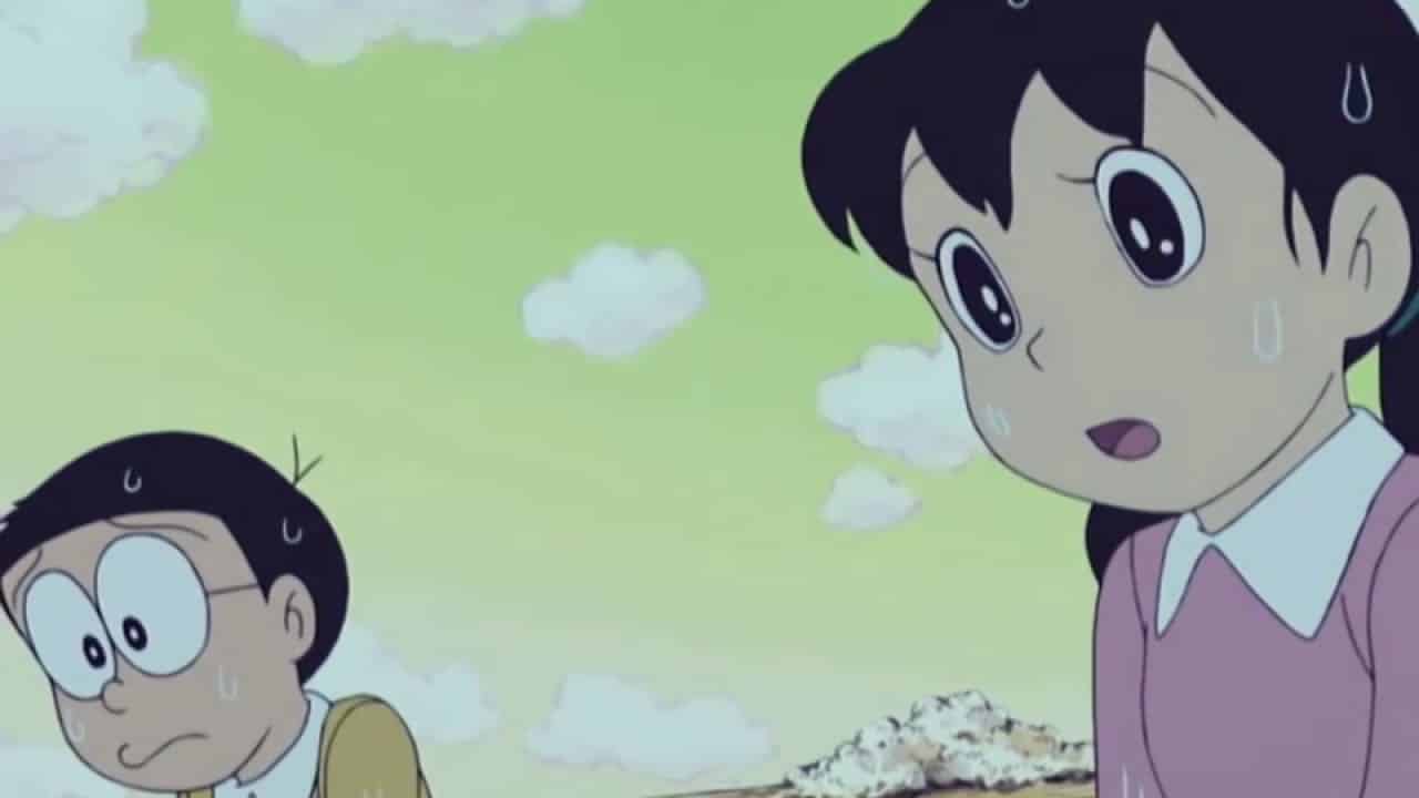 Hình Nobita Và Shizuka Buồn lo lắng