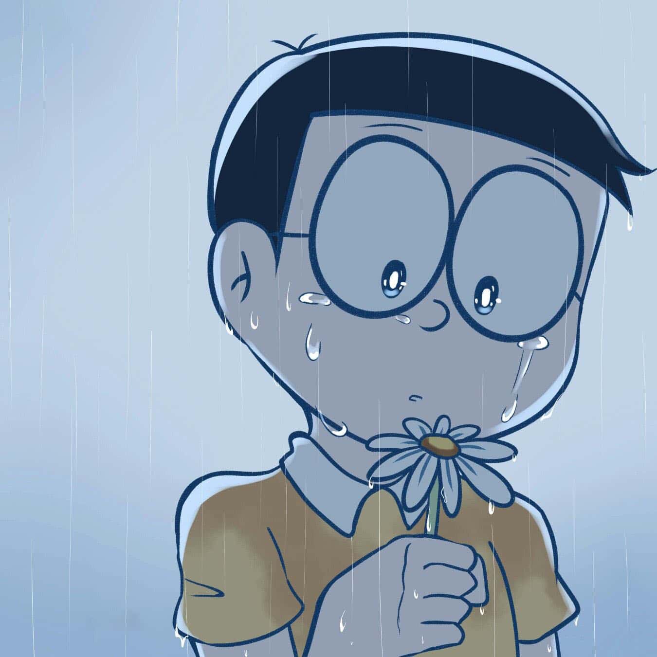 Hình Nobita buồn khóc cô đơbn