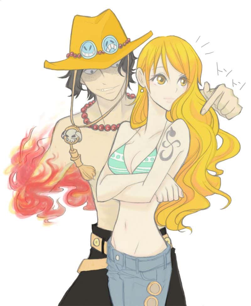 Hình One Piece Ace Nami dễ thương