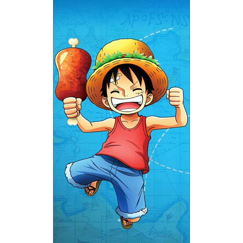 Hình One Piece Luffy Cute 3D đáng yêu