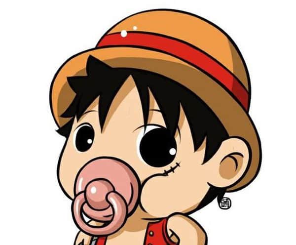 Hình One Piece Luffy Cute siêu dễ thương